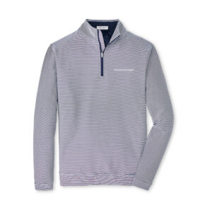 Peter Millar Men's Perth Mini-Stripe Stretch Loop Terry Quarter-Zip
